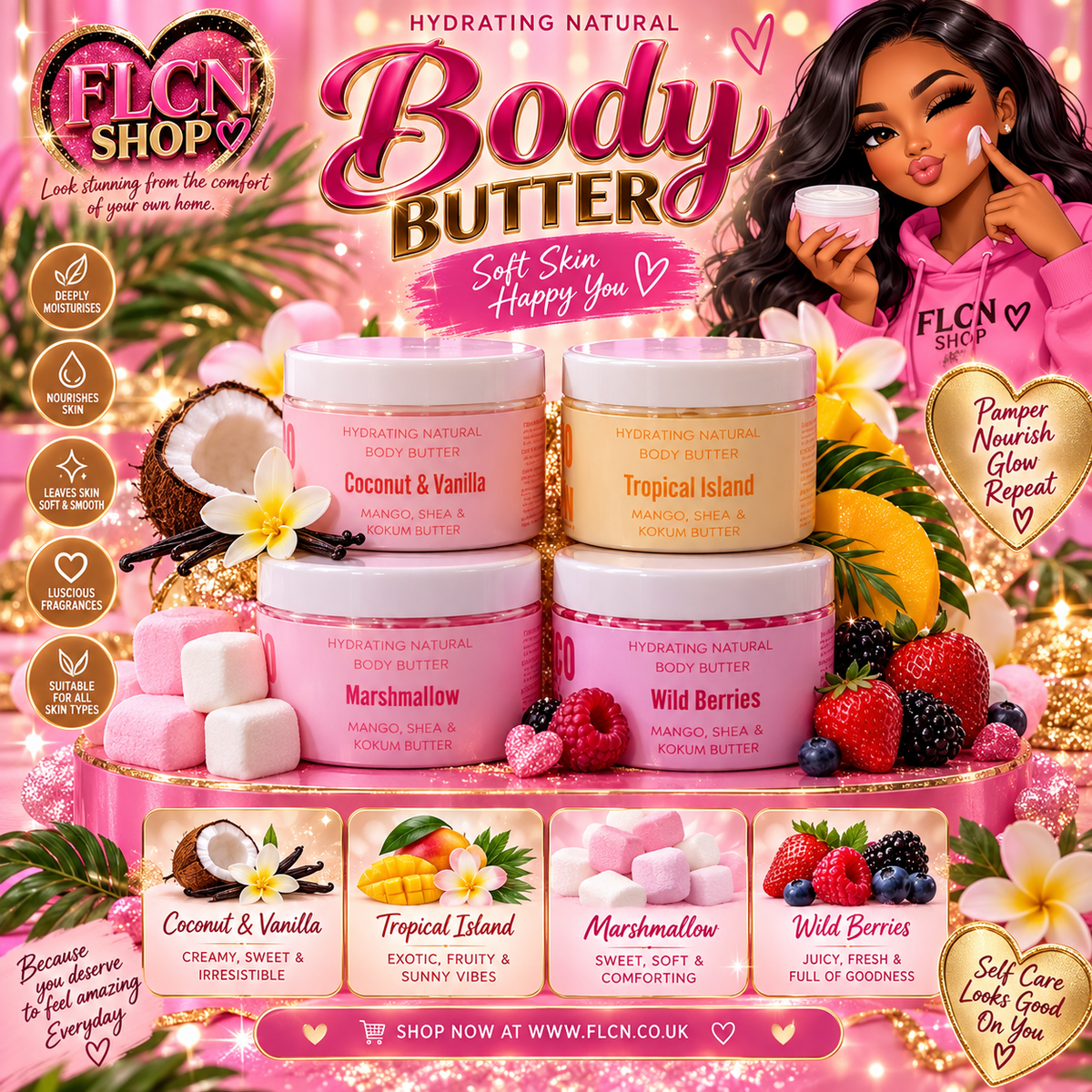 FLCN Hydrating Body Butter – Soft, Nourished & Beautifully Scented Skin
