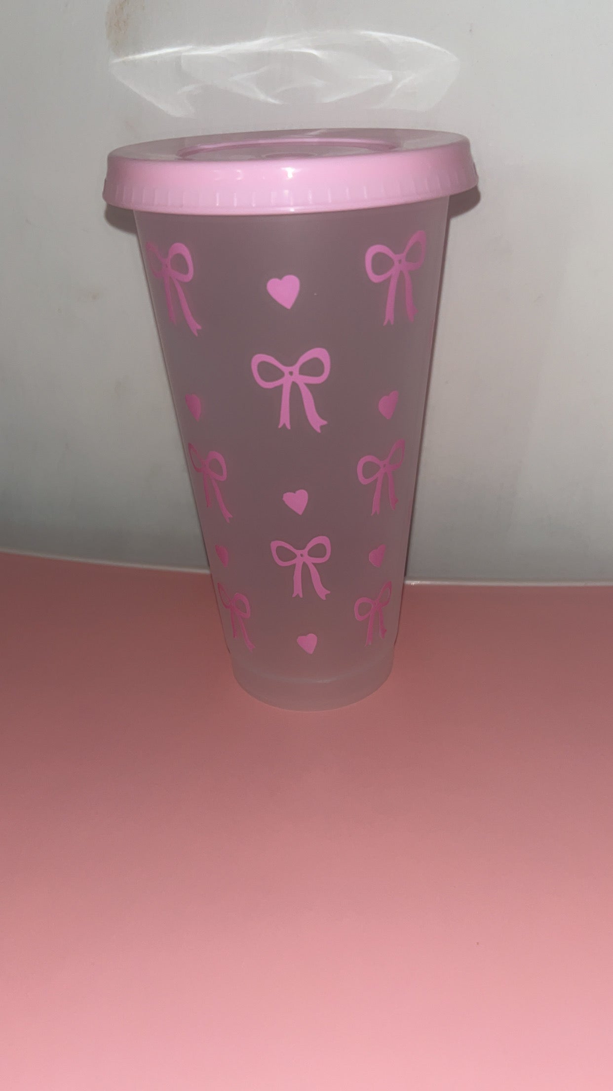 Cute bow design reuseable cup