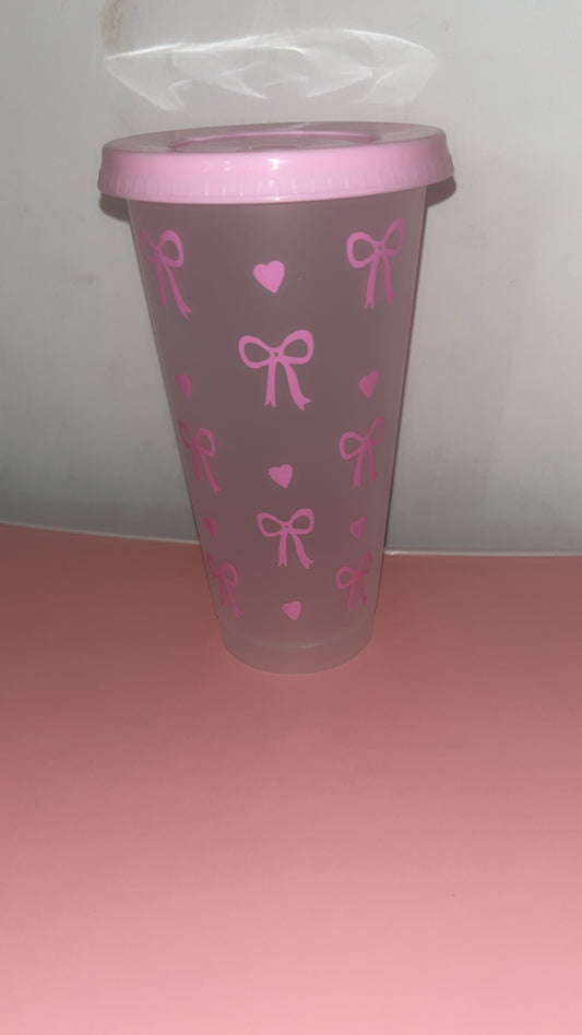 Cute bow design reuseable cup