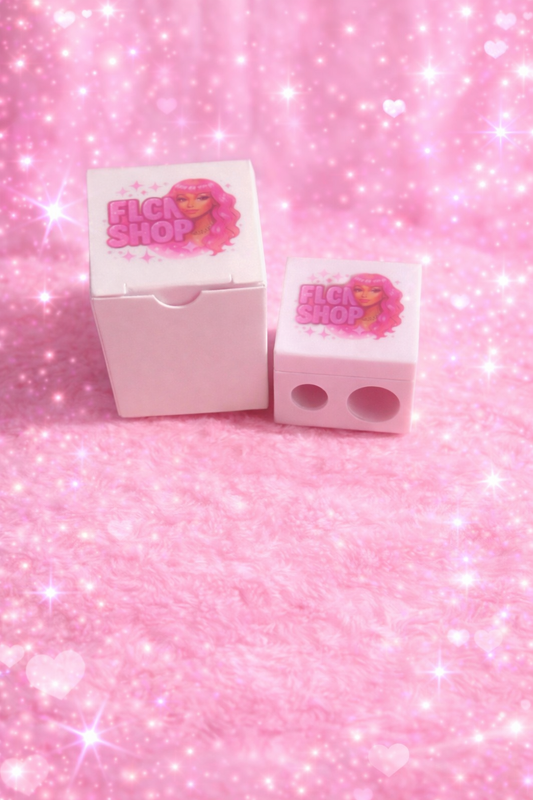 FLCN Shop Lip and Eye Pencil Sharpener - Pink Dual-Use Makeup Tool for Precision Sharpening
