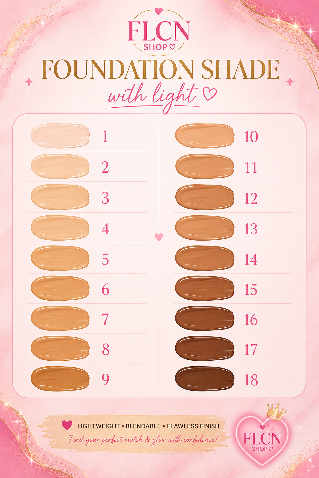 FLCN shop pure matte full coverage foundation