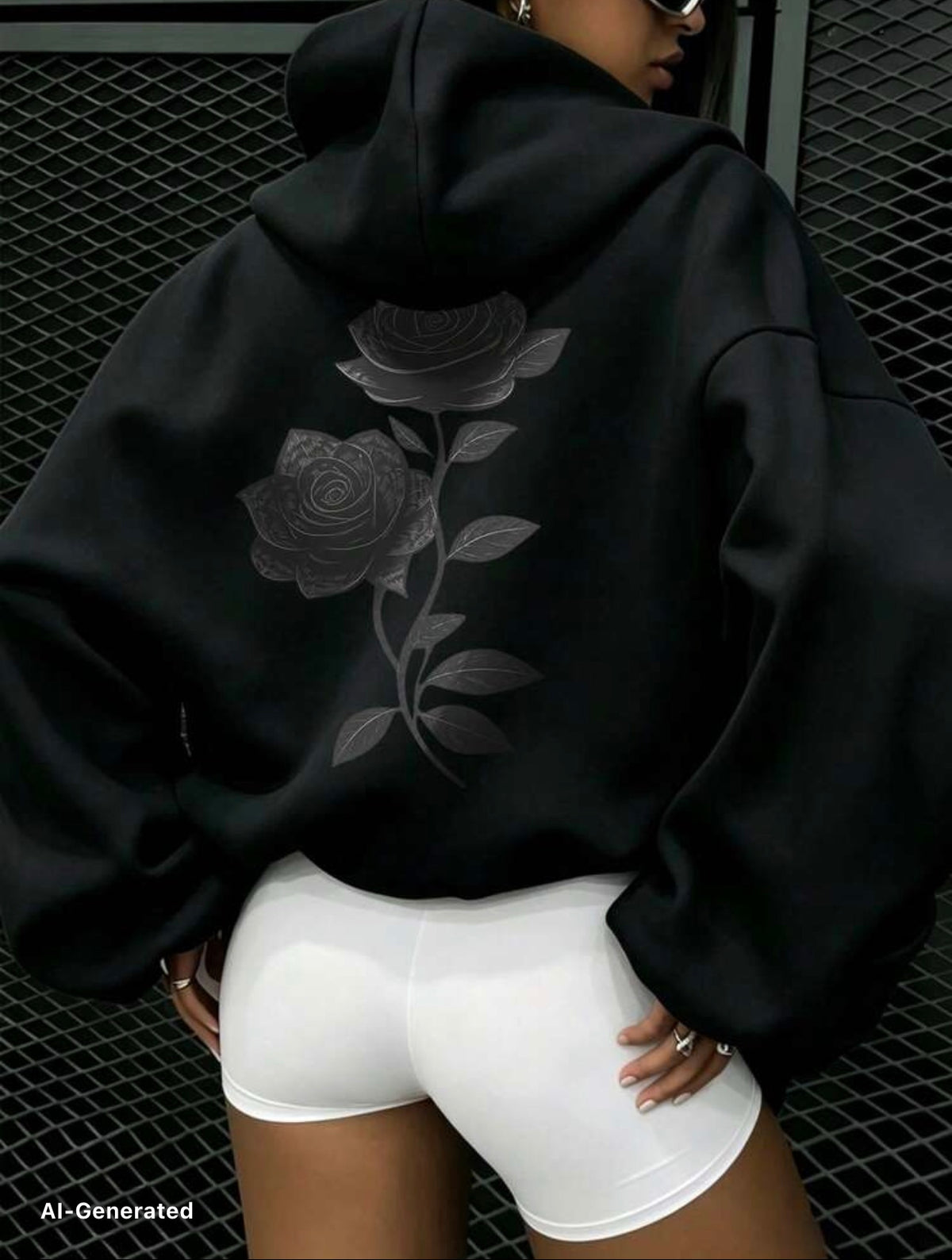 Midnight Rose Oversized Hoodie 🌹🖤