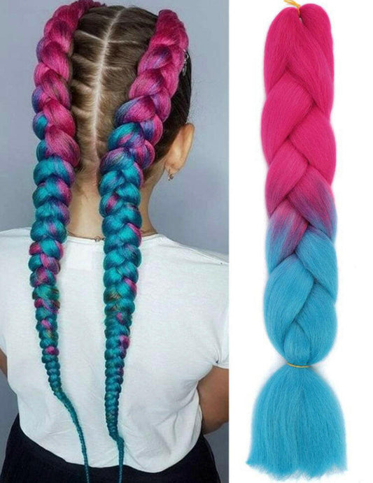 FLCN 24 inches Synthetic Colourful Braid Hair Extensions.