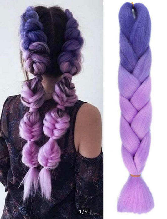 FLCN 24 inches Synthetic Colourful Braid Hair Extensions.
