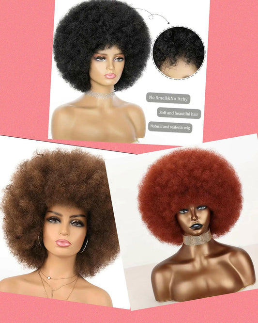 FLCN Soft Kinky Curly 70s wigs.