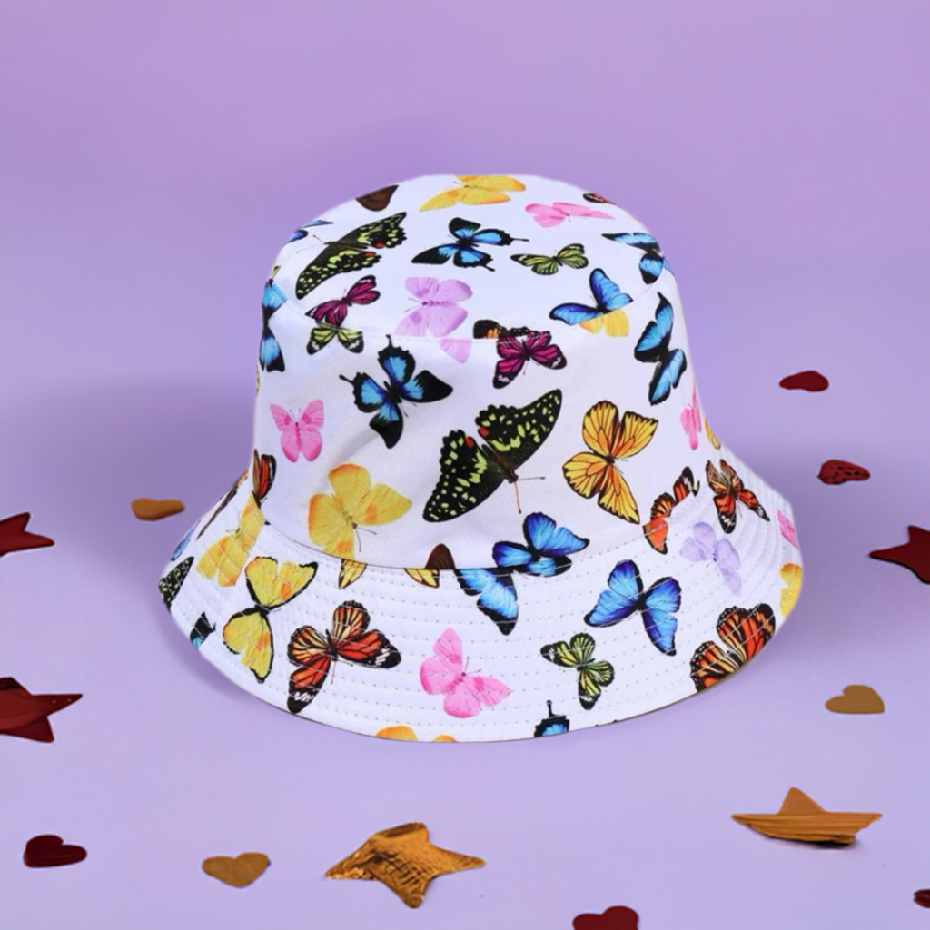 Butterfly design bucket hat.