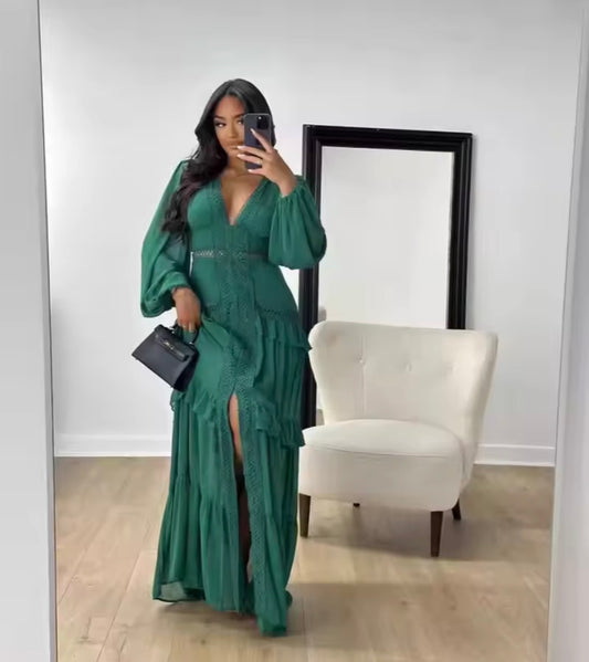 Pistachio green maxi dress