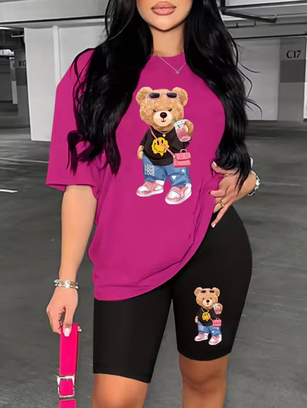 Cartoon teddy bear two piece sets