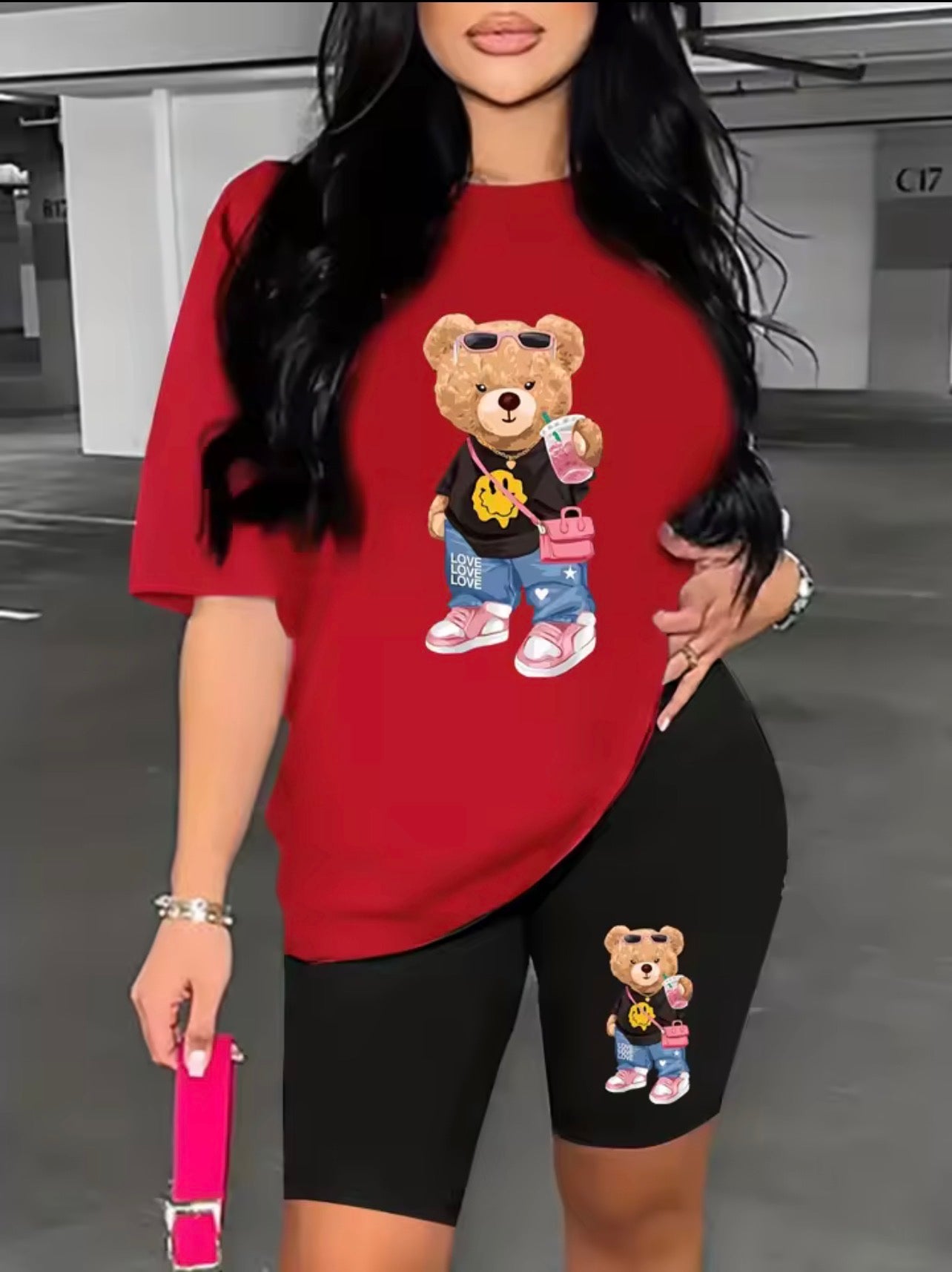 Cartoon teddy bear two piece sets