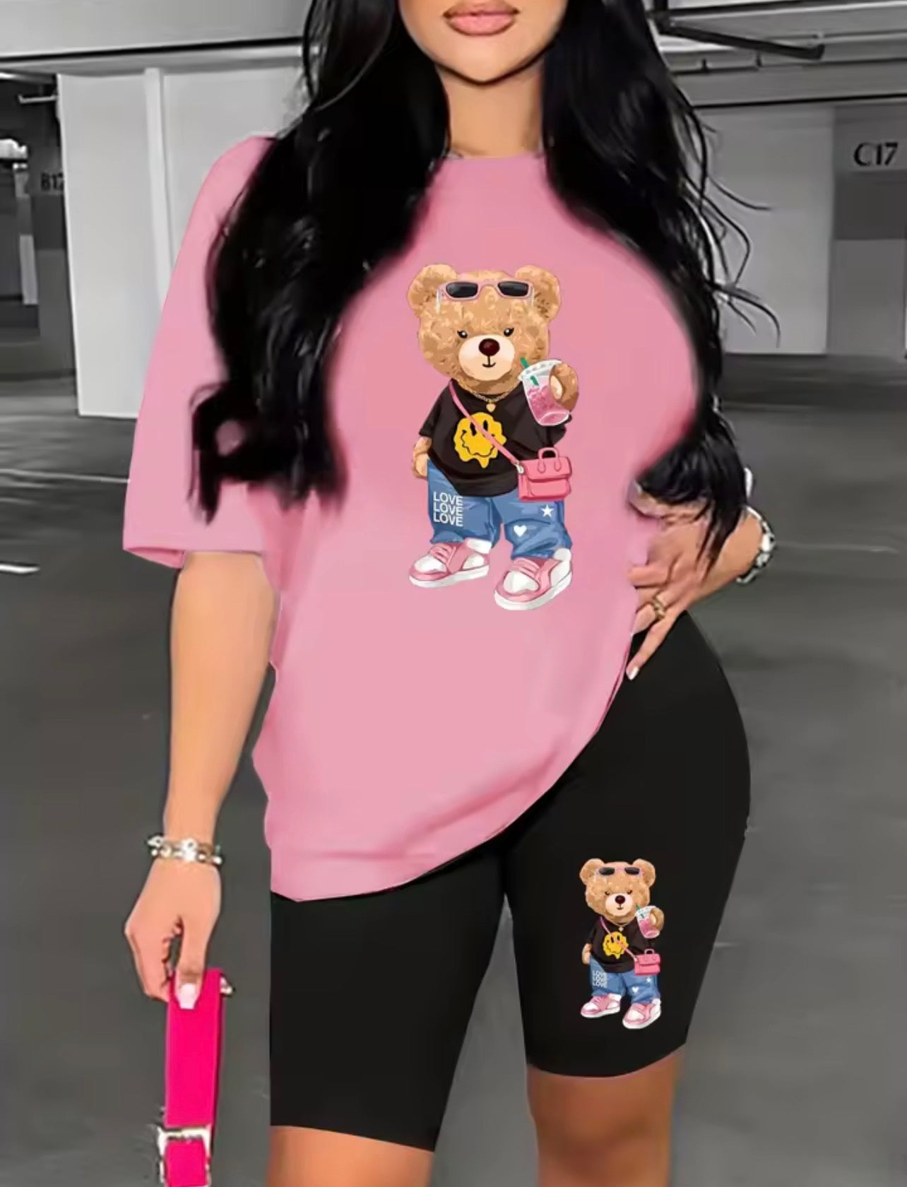 Cartoon teddy bear two piece sets