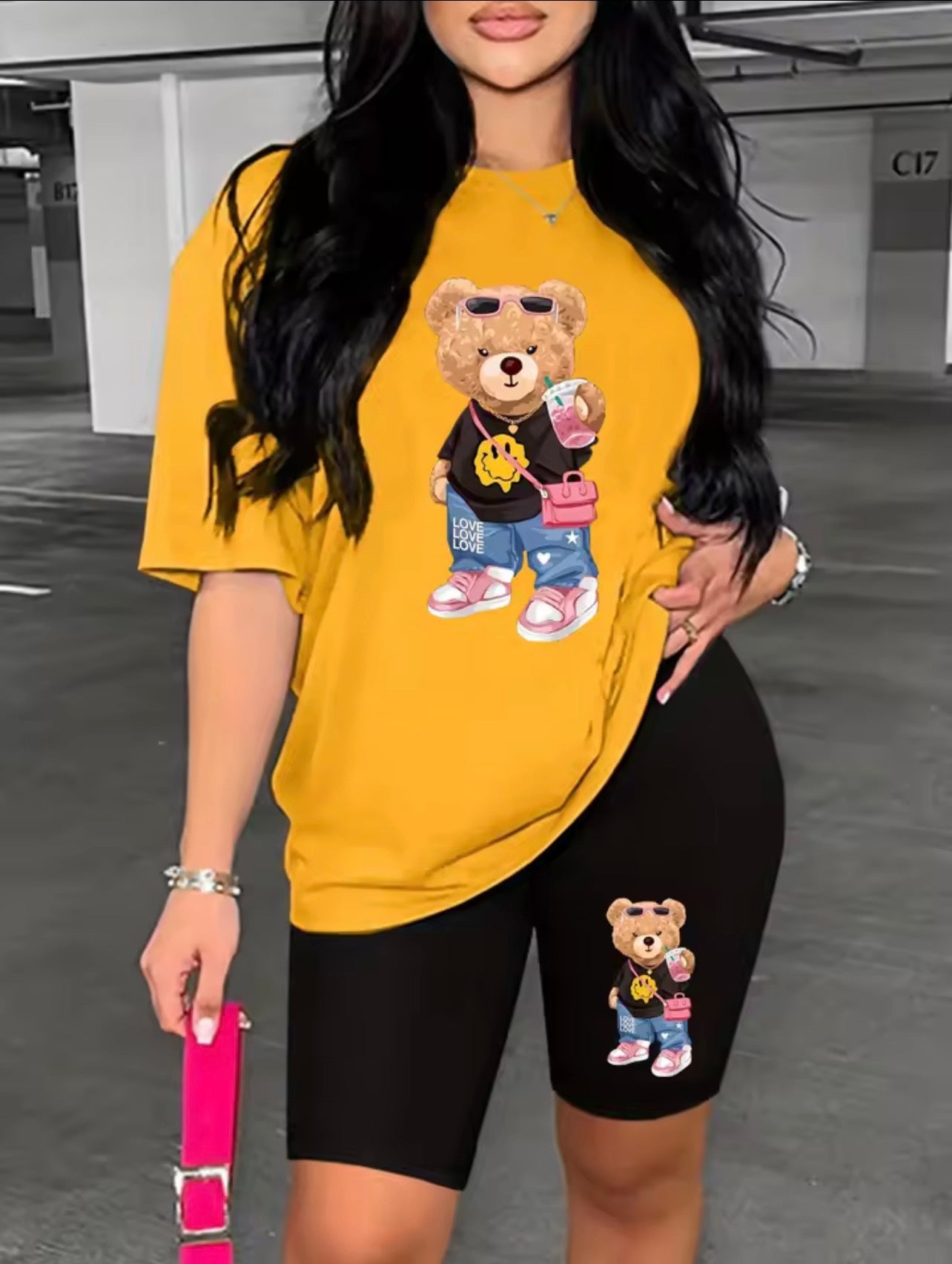 Cartoon teddy bear two piece sets