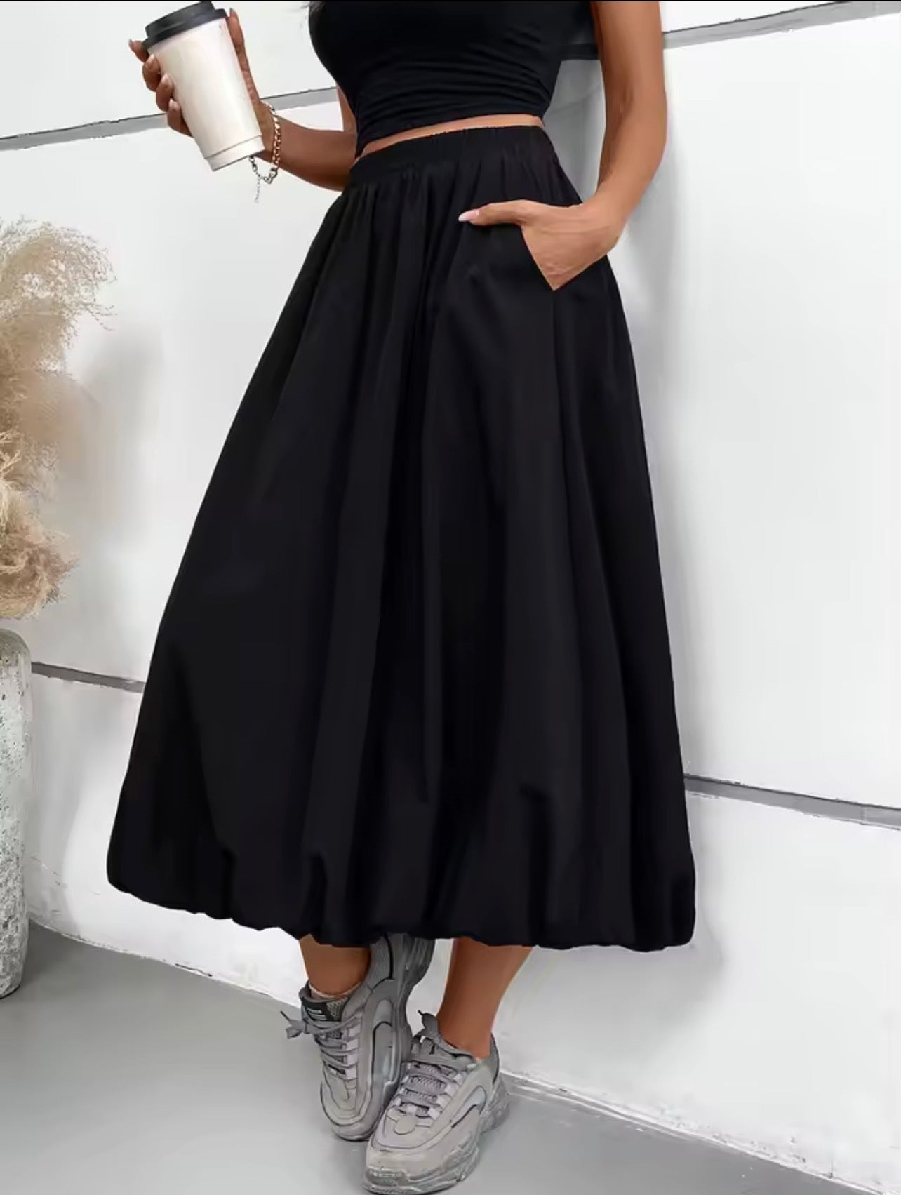 Bubble maxi skirt