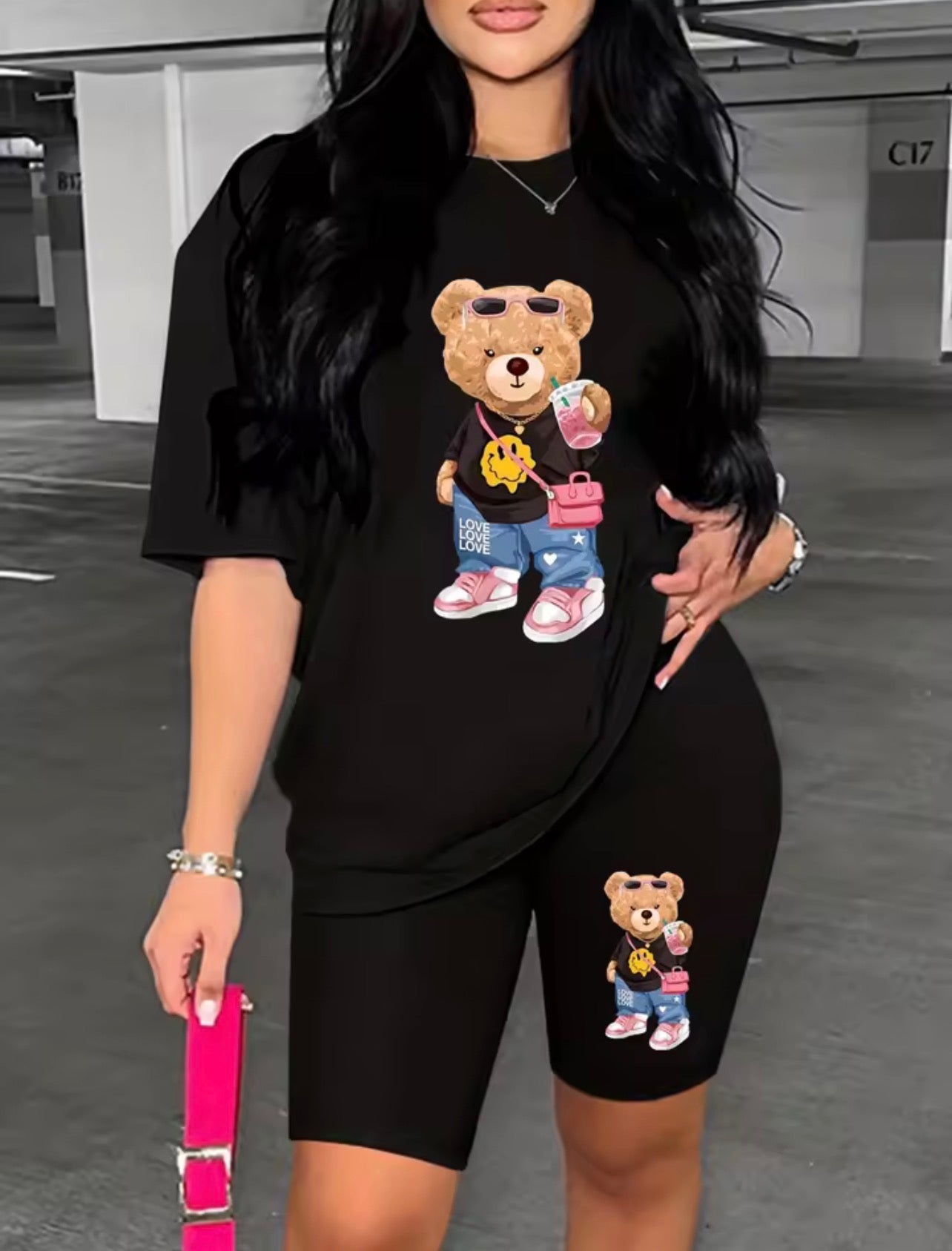 Cartoon teddy bear two piece sets